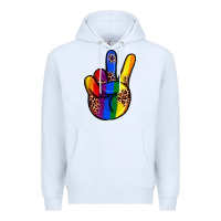 White pride leopard peace hand Premium Hoodie - JahusDesignShop