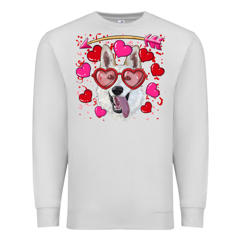Valentine's Day  White Shepherd Premium Sweatshirt by RanaPortraitStore | Teevron