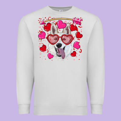 Premium Sweatshirt valentine's day  white shepherd