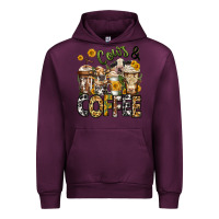 Mauve Wine cows and coffee cups Urban Hoodie - Jasminsmagicworld