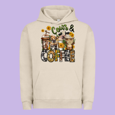 Cows And Coffee Cups Urban Hoodie Designed By Jasminsmagicworld