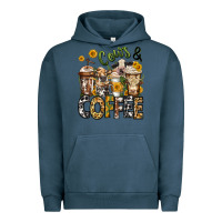 Pigment Midnight Navy cows and coffee cups Urban Hoodie - Jasminsmagicworld