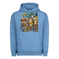 Pigment Pebble Blue cows and coffee cups Urban Hoodie - Jasminsmagicworld