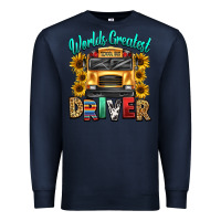 Navy worlds greatest school bus driver Premium Sweatshirt - texasbilliewilder