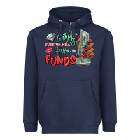 Navy girls just wanna have funds Heavyweight Hoodie - MaliasSmallBusiness