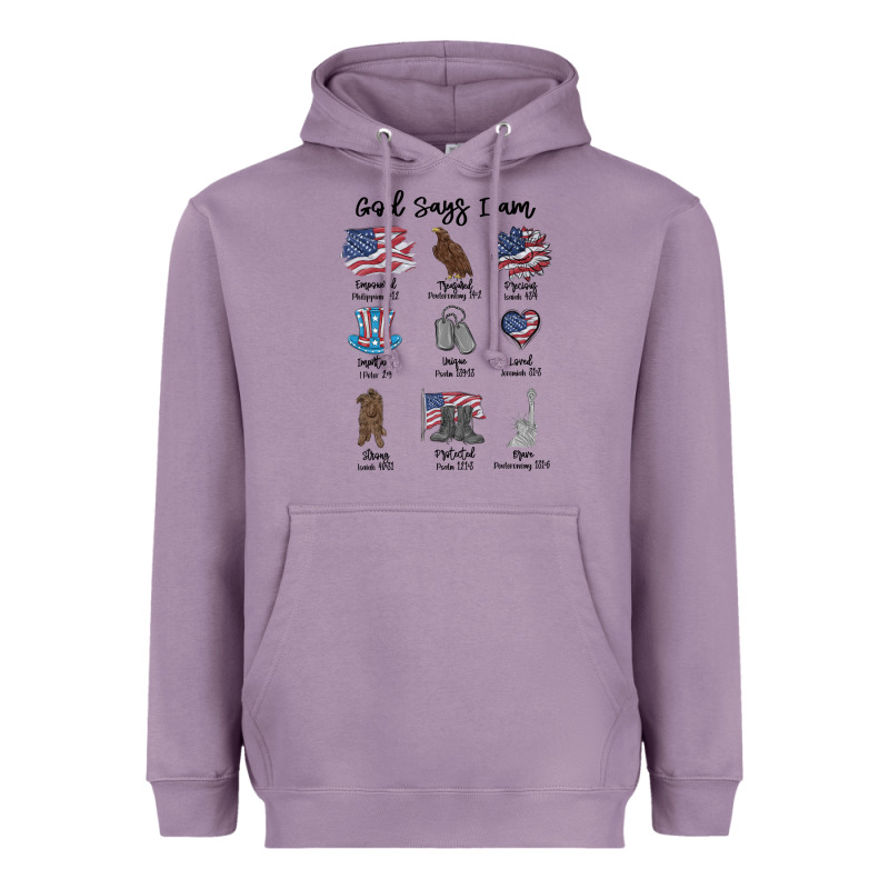God Says I Am Heavyweight Hoodie by MaliasSmallBusiness | Teevron