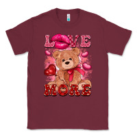 Burgundy love more with toy bear Classic Tee - FaDigitalArtStudio