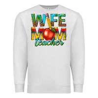 Oatmeal Heather wife mom teacher Premium Sweatshirt - texasbilliewilder