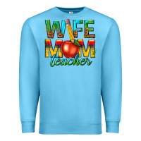 Ocean Blue wife mom teacher Premium Sweatshirt - texasbilliewilder