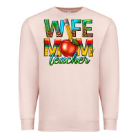 Pale Pink wife mom teacher Premium Sweatshirt - texasbilliewilder