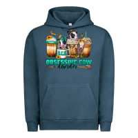 Pigment Midnight Navy ocd obsessive cow disorder coffee cups Urban Hoodie - Jasminsmagicworld