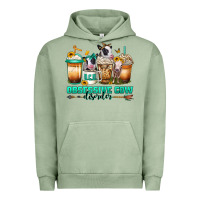 Pigment Oil Green ocd obsessive cow disorder coffee cups Urban Hoodie - Jasminsmagicworld