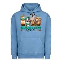Pigment Pebble Blue ocd obsessive cow disorder coffee cups Urban Hoodie - Jasminsmagicworld