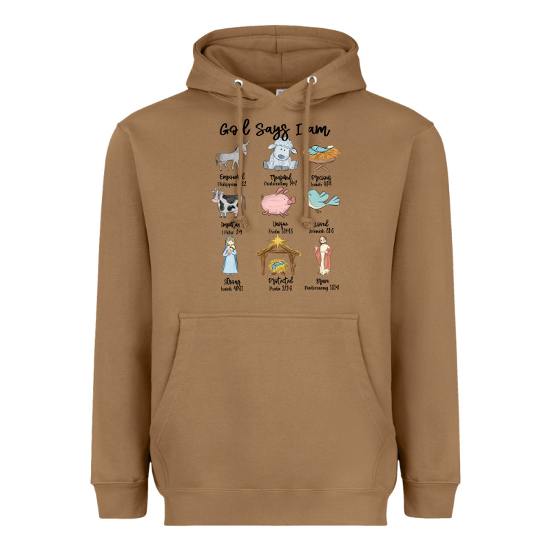 God Says I Am Heavyweight Hoodie by MaliasSmallBusiness | Teevron