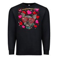Black valentine's day french bulldog puppy Premium Sweatshirt - RanaPortraitStore