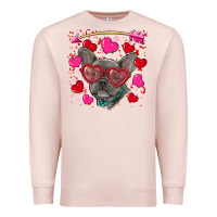 Pale Pink valentine's day french bulldog puppy Premium Sweatshirt - RanaPortraitStore