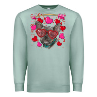 Seafoam valentine's day french bulldog puppy Premium Sweatshirt - RanaPortraitStore