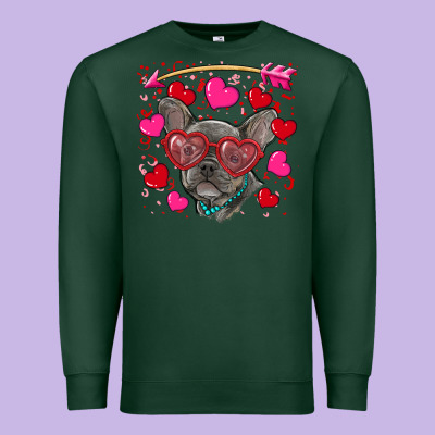 Premium Sweatshirt valentine's day french bulldog puppy