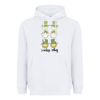 White lucky vibes Heavyweight Hoodie - MaliasSmallBusiness