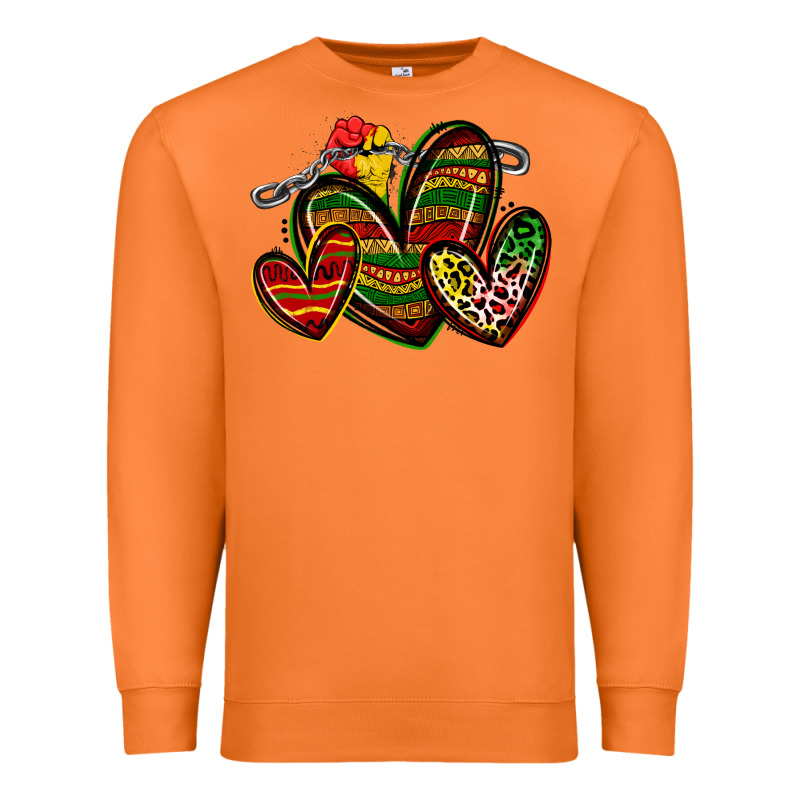 Juneteenth Hearts Premium Sweatshirt by Zillion Design Studio | Teevron