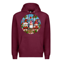 Burgundy christmas gnomes ornament Premium Hoodie - Artiststas