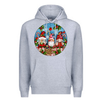 Heather Grey christmas gnomes ornament Premium Hoodie - Artiststas