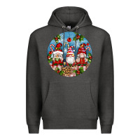 Charcoal Heather christmas gnomes ornament Premium Hoodie - Artiststas