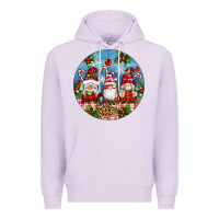 Lilac christmas gnomes ornament Premium Hoodie - Artiststas