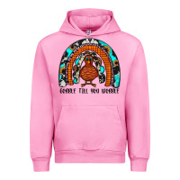 Fuchsia Pink gobble till you wobble rainbow Urban Hoodie - JahusDesignShop