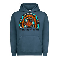 Pigment Midnight Navy gobble till you wobble rainbow Urban Hoodie - JahusDesignShop