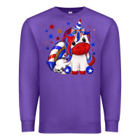 Purple 4th of july american unicorn Premium Sweatshirt - texasbilliewilder