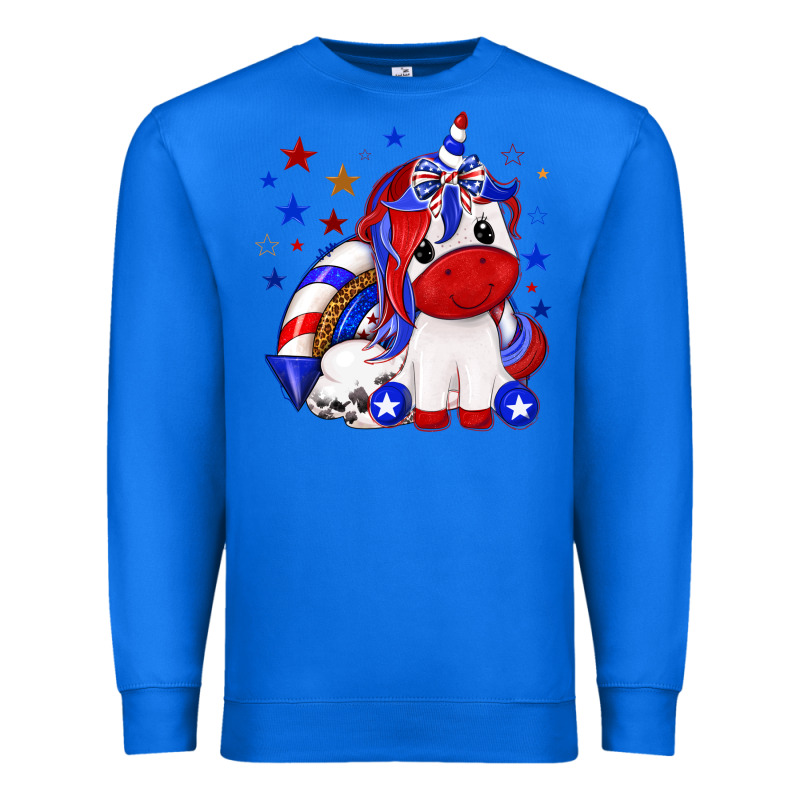 4th Of July American Unicorn Premium Sweatshirt by texasbilliewilder | Teevron
