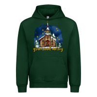 Forest Green Christmas church and snow grace and mercy Urban Hoodie - AdoDesignShop