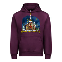 Mauve Wine Christmas church and snow grace and mercy Urban Hoodie - AdoDesignShop