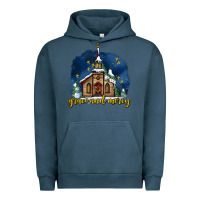 Pigment Midnight Navy Christmas church and snow grace and mercy Urban Hoodie - AdoDesignShop