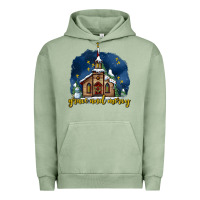 Pigment Oil Green Christmas church and snow grace and mercy Urban Hoodie - AdoDesignShop