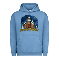 Pigment Pebble Blue Christmas church and snow grace and mercy Urban Hoodie - AdoDesignShop