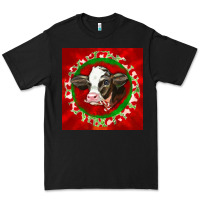 Black christmas holstein calf face Premium Tee - LillyAllenDesigns