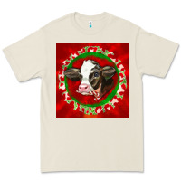Christmas Holstein Calf Face Premium Tee | Teevron