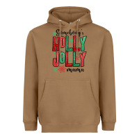 Toasted Coconut somebodys holly jolly mama Heavyweight Hoodie - MaliasSmallBusiness