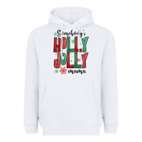White somebodys holly jolly mama Heavyweight Hoodie - MaliasSmallBusiness