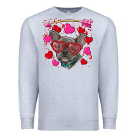 Heather Grey valentine's day french bulldog puppy Premium Sweatshirt - RanaPortraitStore
