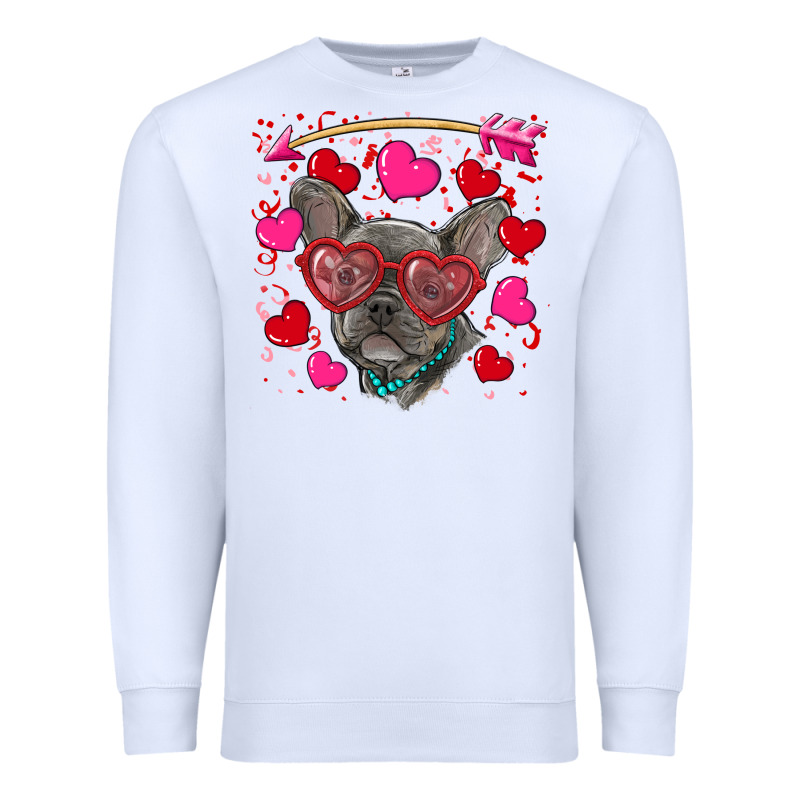 Valentine's Day French Bulldog Puppy Premium Sweatshirt by RanaPortraitStore | Teevron