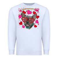 White valentine's day french bulldog puppy Premium Sweatshirt - RanaPortraitStore