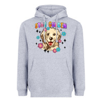 Heather Grey stay golden Heavyweight Hoodie - MaliasSmallBusiness