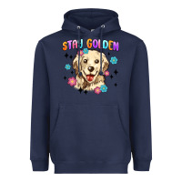 Navy stay golden Heavyweight Hoodie - MaliasSmallBusiness