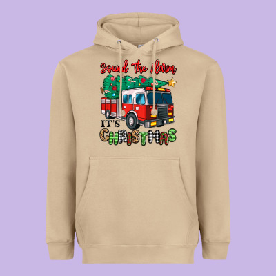 Heavyweight Hoodie sound the alarm its christmas fire truck