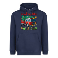 Navy sound the alarm its christmas fire truck Heavyweight Hoodie - MaliasSmallBusiness