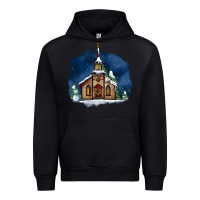 Black Christmas church and snow Urban Hoodie - AdoDesignShop
