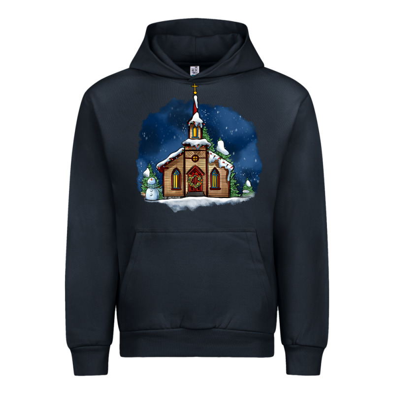 Christmas Church And Snow Urban Hoodie by AdoDesignShop | Teevron